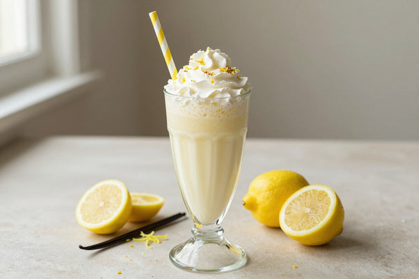 Lemon Muffin Milkshake in a glass