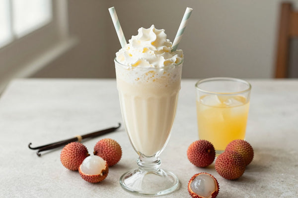 Lychee Coconut Milkshake in a glass