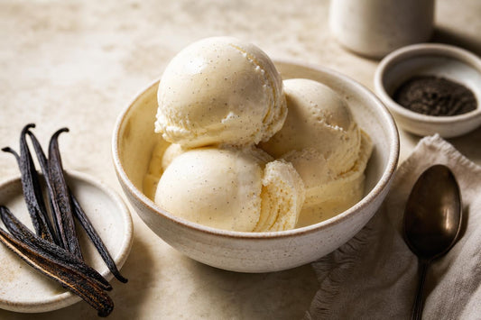 Vanilla ice cream made with Madagascar vanilla