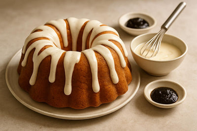 Bundt cake drizzled with Madagascar vanilla icing
