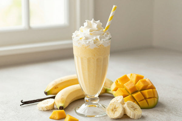 Mango Banana Milkshake in a glass