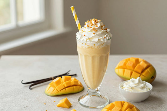 Mango Cheesecake Milkshake in a glass