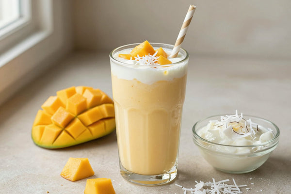 Mango Coconut Yogurt Smoothie in a glass
