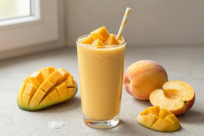Mango Peach Smoothie in a glass