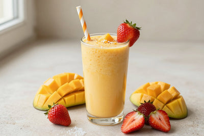 Mango Strawberry Smoothie in a glass