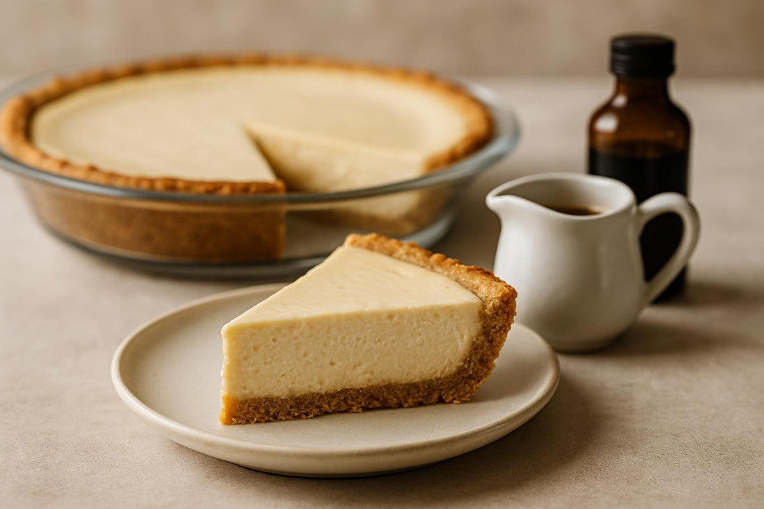 Slice of maple cheesecake pie