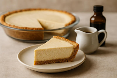 Slice of maple cheesecake pie