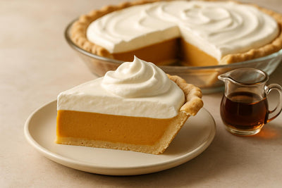 Slice of maple pumpkin cream pie