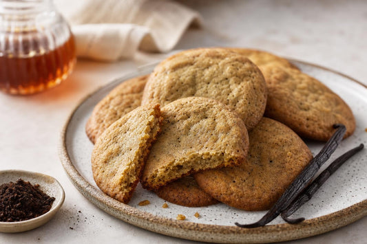 Maple vanilla cookies made with Ugandan vanilla