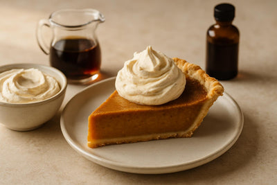 Slice of pie with maple whipped cream