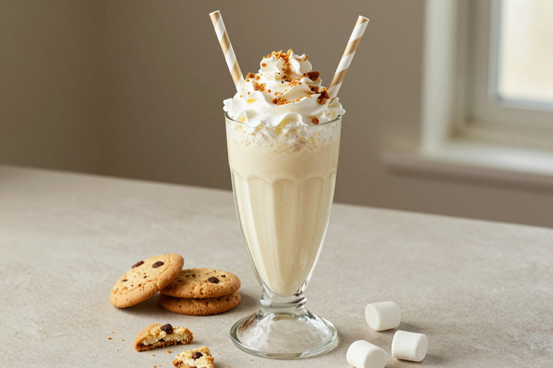 Marshmallow Cookie Milkshake in a glass