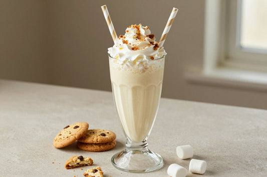 Marshmallow Cookie Milkshake in a glass