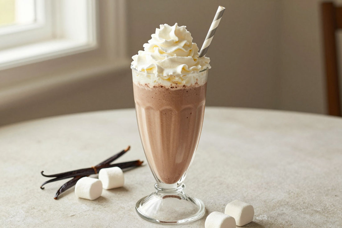 Marshmallow Fudge Milkshake in a glass