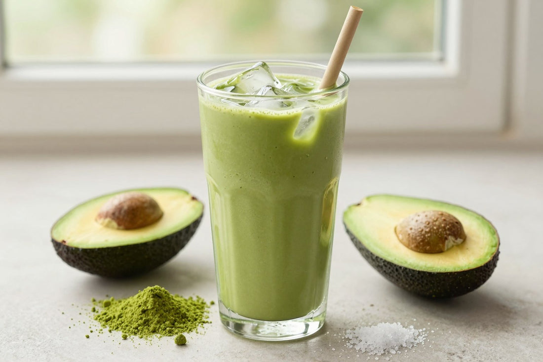Matcha Avocado Smoothie in a glass