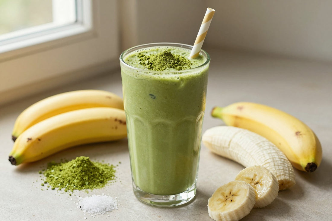 Matcha Banana Smoothie in a glass