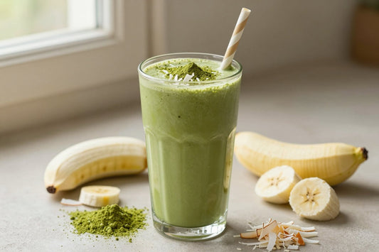 Matcha Coconut Smoothie in a glass