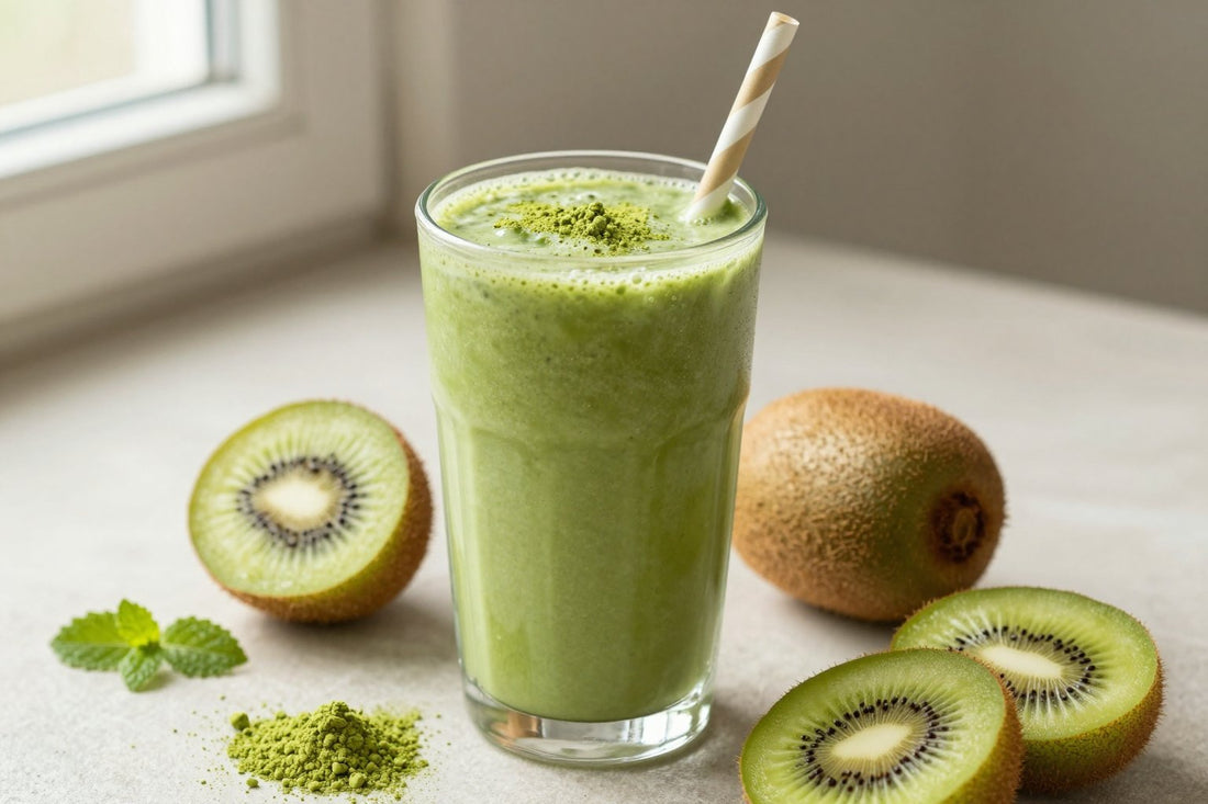 Matcha Kiwi Smoothie in a glass