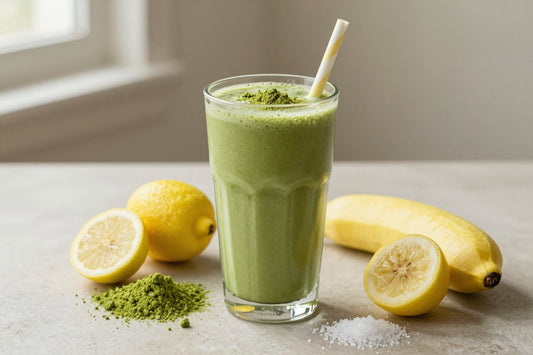 Matcha Lemon Smoothie in a glass
