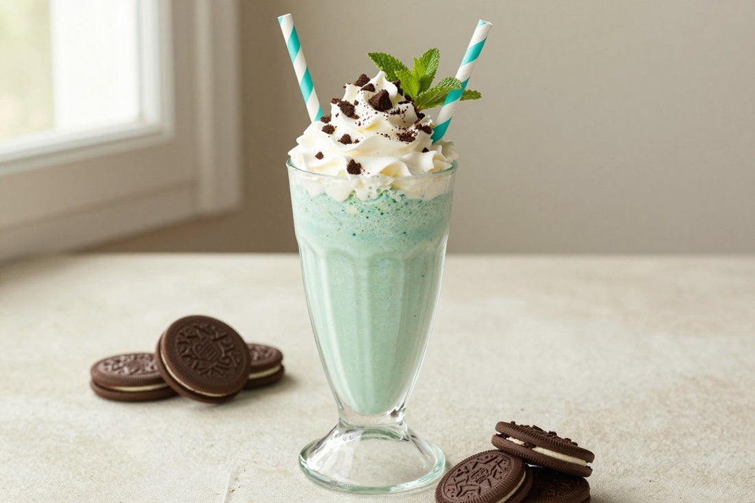 Mint Cookies & Cream Milkshake in a glass