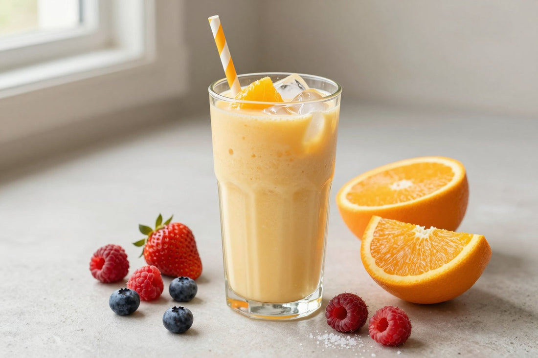 Mixed Berry Orange Smoothie in a glass