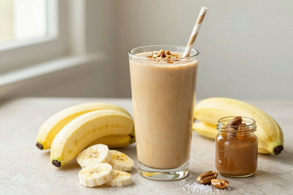Mixed Nut Butter Smoothie in a glass