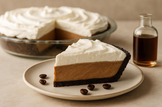 Slice of mocha cream pie