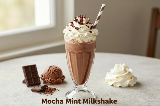 Mocha Mint Milkshake in a glass