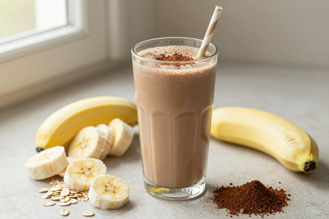 Mocha Oat Breakfast Smoothie in a glass