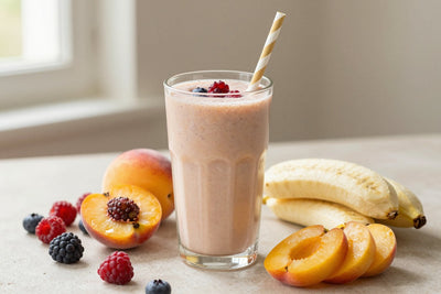 Nectarine Berry Smoothie in a glass