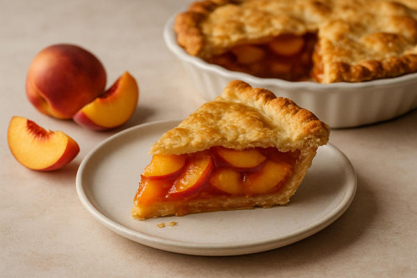 Slice of nectarine pie