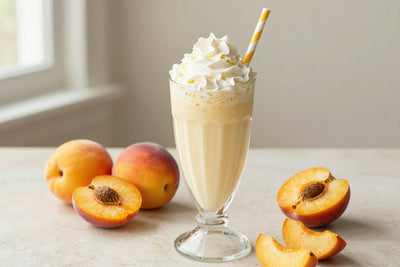 Nectarine Vanilla Milkshake in a glass