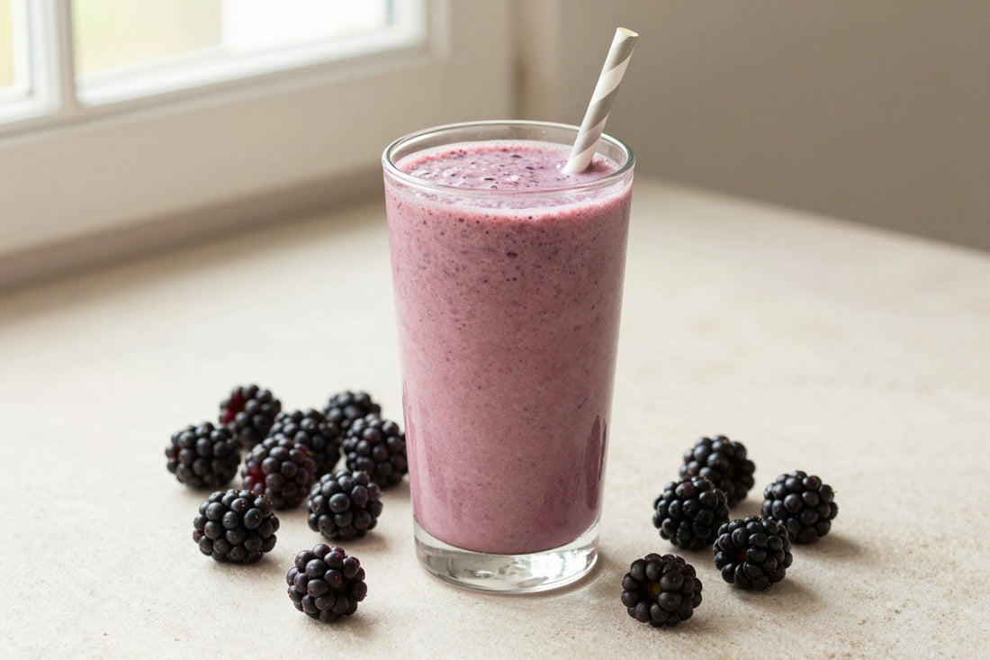 No-Added-Sugar Blackberry Smoothie in a glass