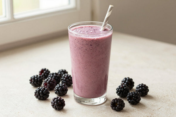 No-Added-Sugar Blackberry Smoothie in a glass