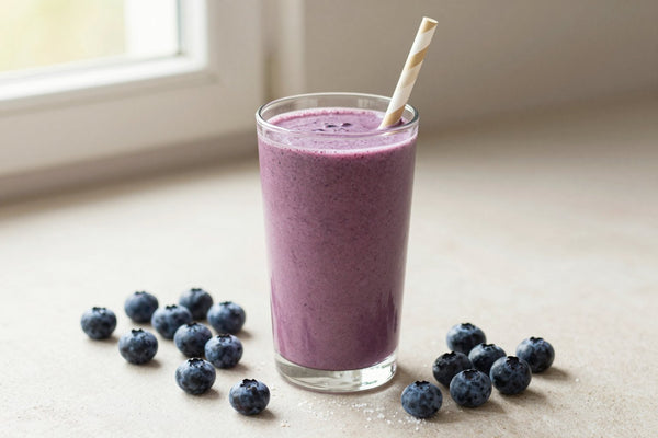 No-Added-Sugar Blueberry Smoothie in a glass