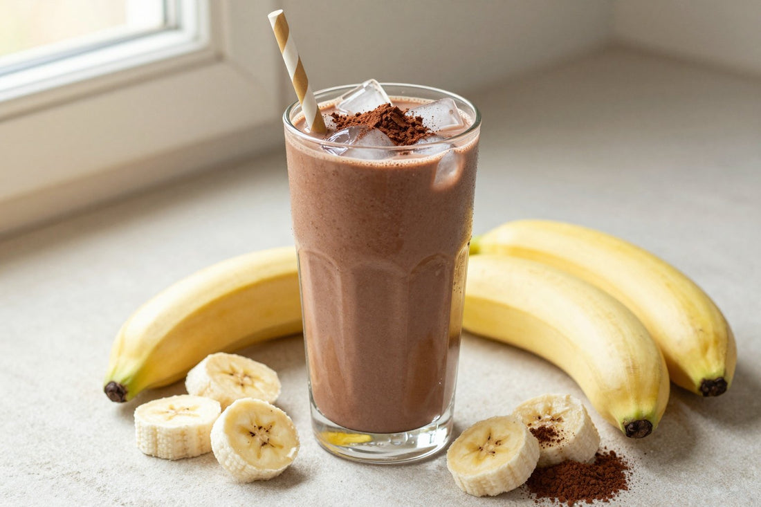 No-Added-Sugar Chocolate Banana Smoothie in a glass
