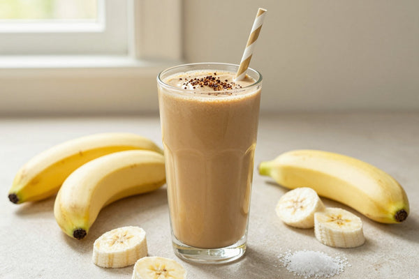 No-Added-Sugar Coffee Banana Smoothie in a glass