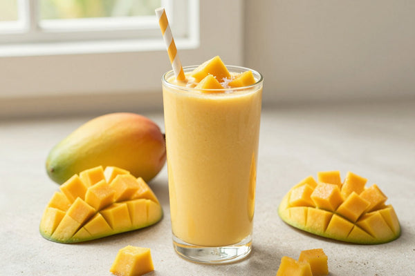 No-Added-Sugar Mango Smoothie in a glass