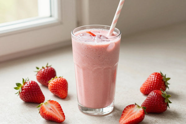 No-Added-Sugar Strawberry Smoothie in a glass