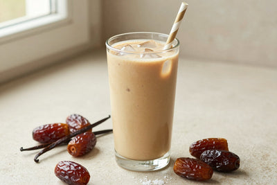 No-Added-Sugar Vanilla Date Smoothie in a glass
