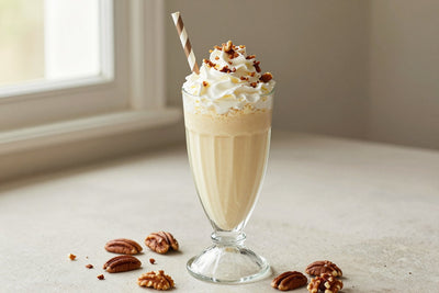 Nut Praline Medley Milkshake in a glass