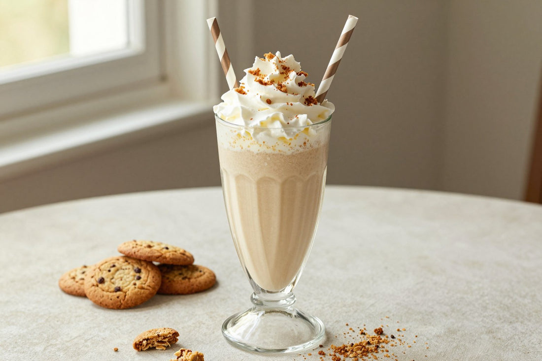 Oatmeal Raisin Cookie Milkshake in a glass