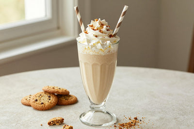 Oatmeal Raisin Cookie Milkshake in a glass