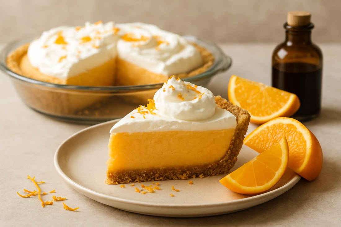 Slice of orange chiffon pie