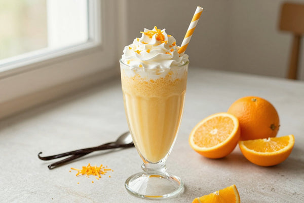 Orange Creamsicle Style Milkshake in a glass
