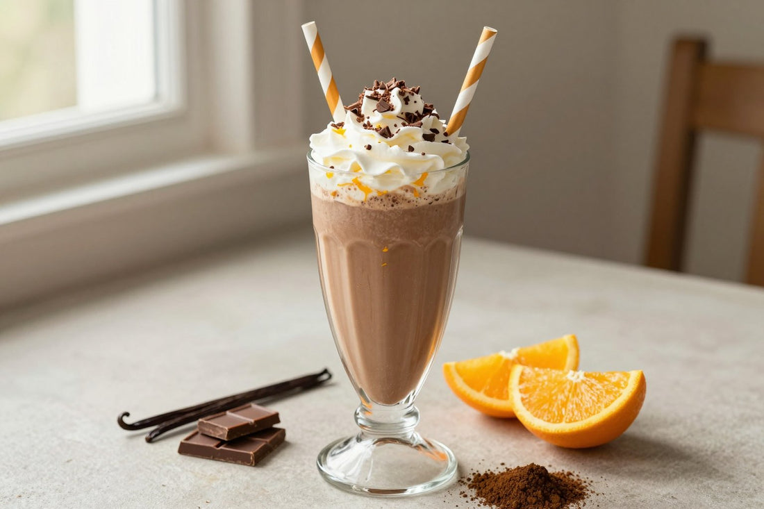 Orange Mocha Milkshake in a glass