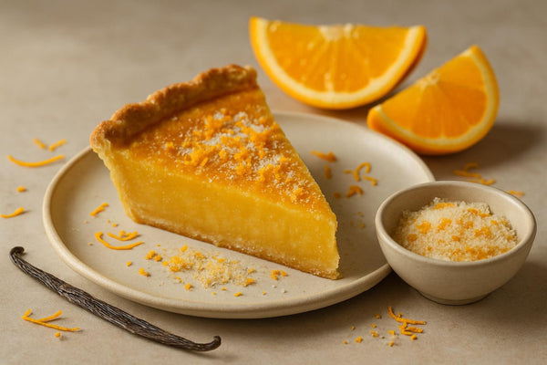 Slice of pie with orange zest sugar