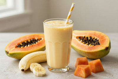 Papaya Banana Smoothie in a glass