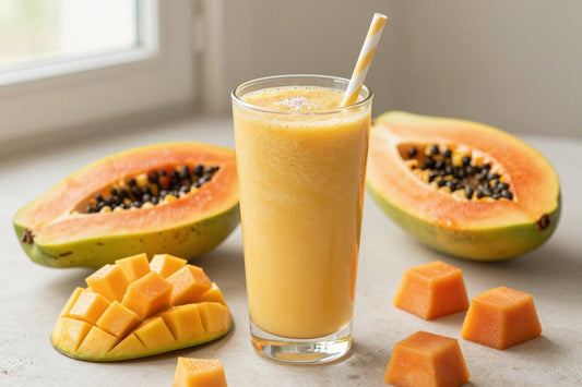 Papaya Mango Smoothie in a glass