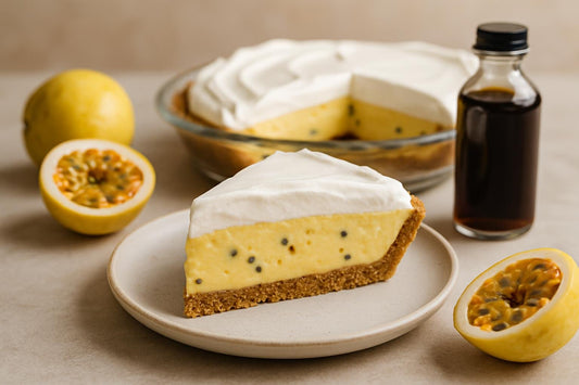 Slice of passion fruit cream pie
