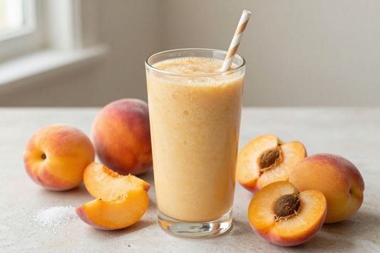 Peach Apricot Smoothie in a glass